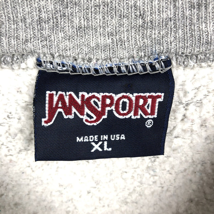 90'S Jansport College Sweatshirt, Made in USA, Men's XL, Vintage cotton gray type Vintage Second Hand