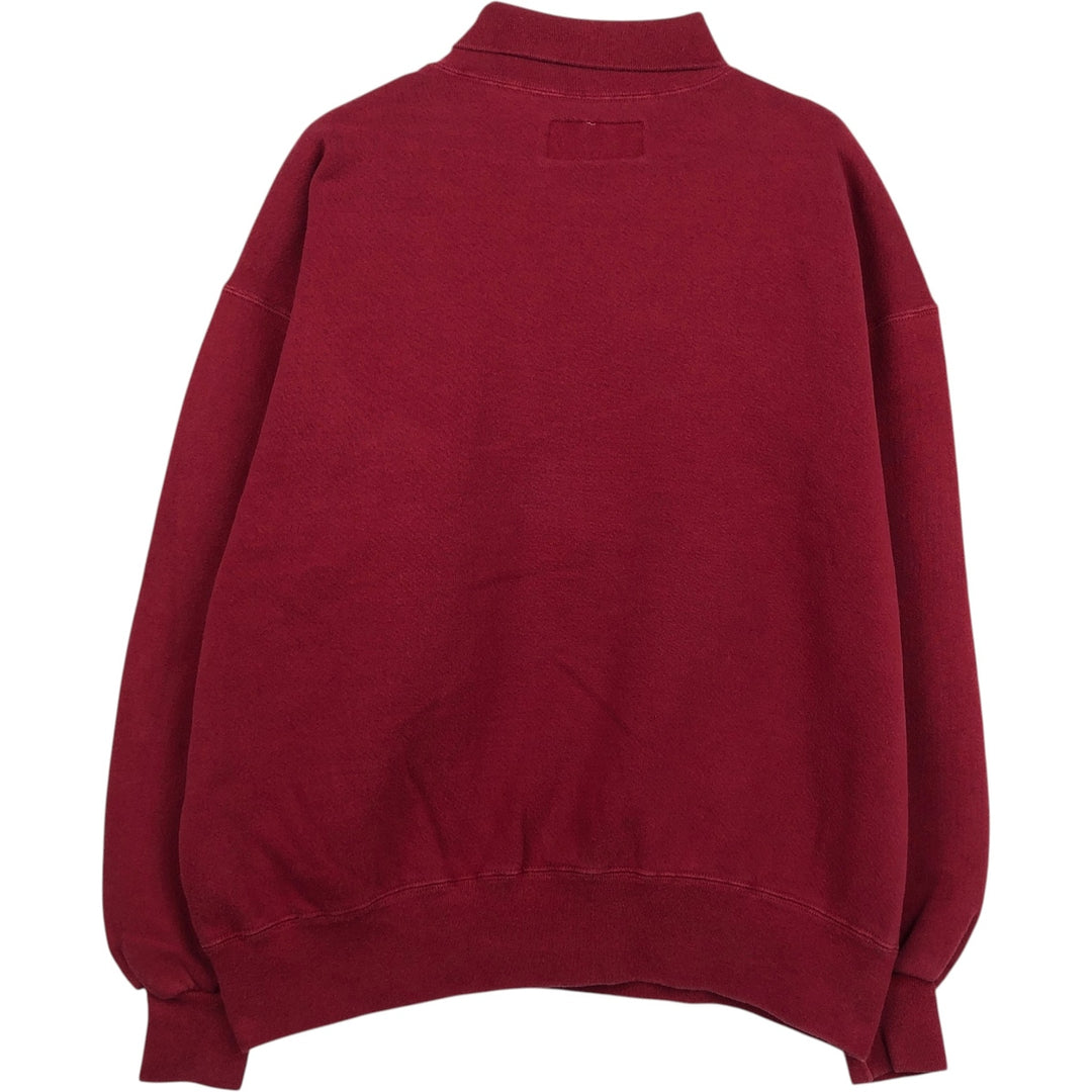 80s-90'S Russell Turtleneck College Sweatshirt, Made in USA, Men's XL equivalent, Vintage cotton Red type red-purple Vintage Second Hand