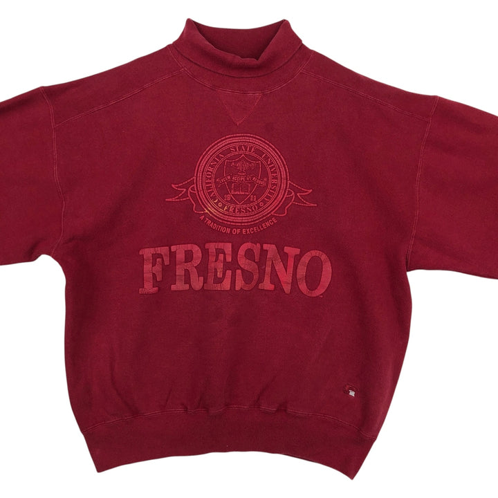 80s-90'S Russell Turtleneck College Sweatshirt, Made in USA, Men's XL equivalent, Vintage cotton Red type red-purple Vintage Second Hand