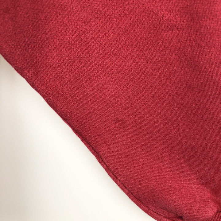 80s-90'S Russell Turtleneck College Sweatshirt, Made in USA, Men's XL equivalent, Vintage cotton Red type red-purple Vintage Second Hand