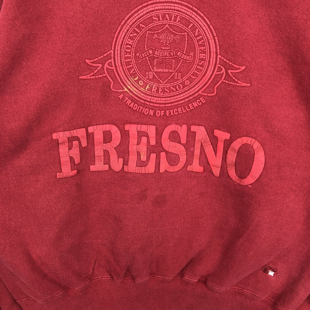 80s-90'S Russell Turtleneck College Sweatshirt, Made in USA, Men's XL equivalent, Vintage cotton Red type red-purple Vintage Second Hand