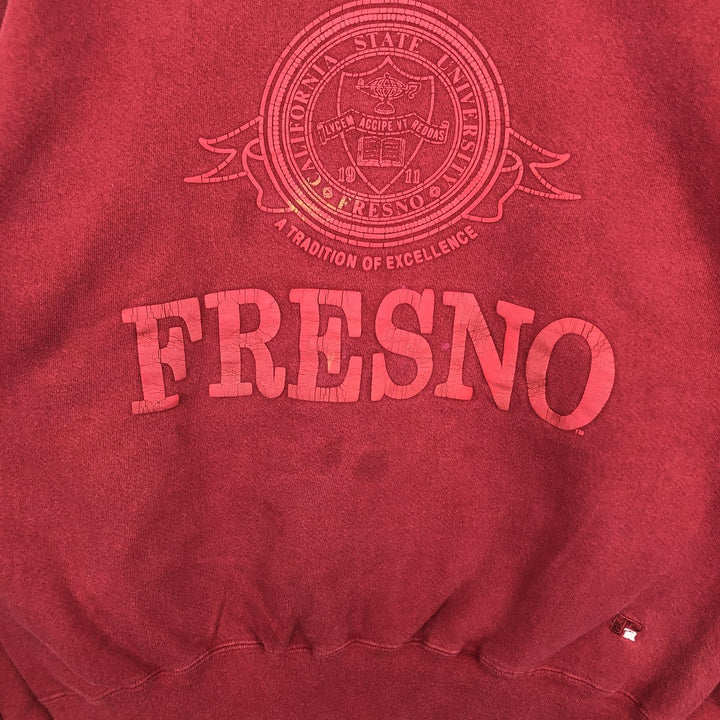 80s-90'S Russell Turtleneck College Sweatshirt, Made in USA, Men's XL equivalent, Vintage cotton Red type red-purple Vintage Second Hand