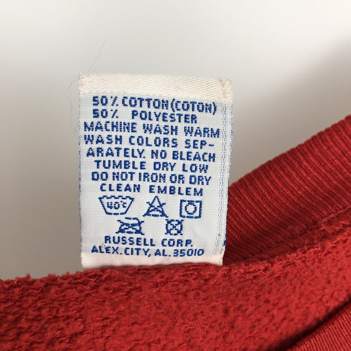 80s-90'S Russell College Sweatshirt, Made in USA, Men's XL, Vintage cotton red type Vintage Second Hand