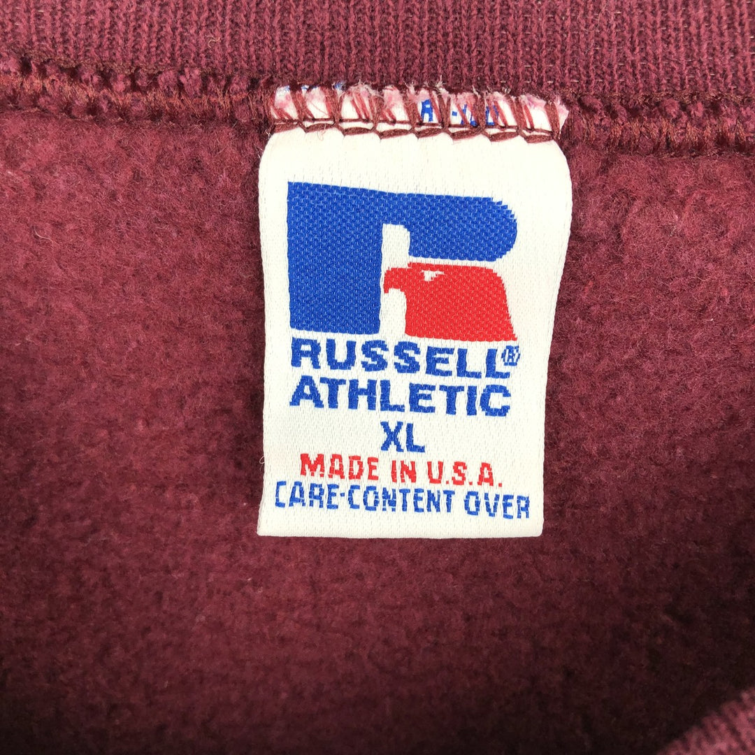 80s-90'S Russell College Sweatshirt, Made in USA, Men's XL, Vintage cotton Red type red-purple Vintage Second Hand