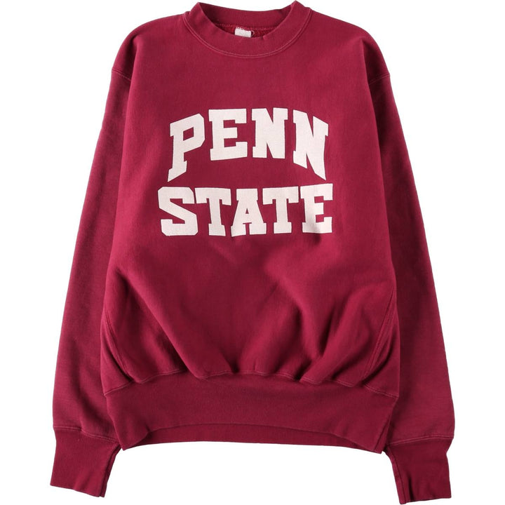 PENN STATE (Pennsylvania State University) College Sweatshirt, Made in USA, Men's Size L (Equivalent), Vintage. cotton burgundy type Vintage Second Hand