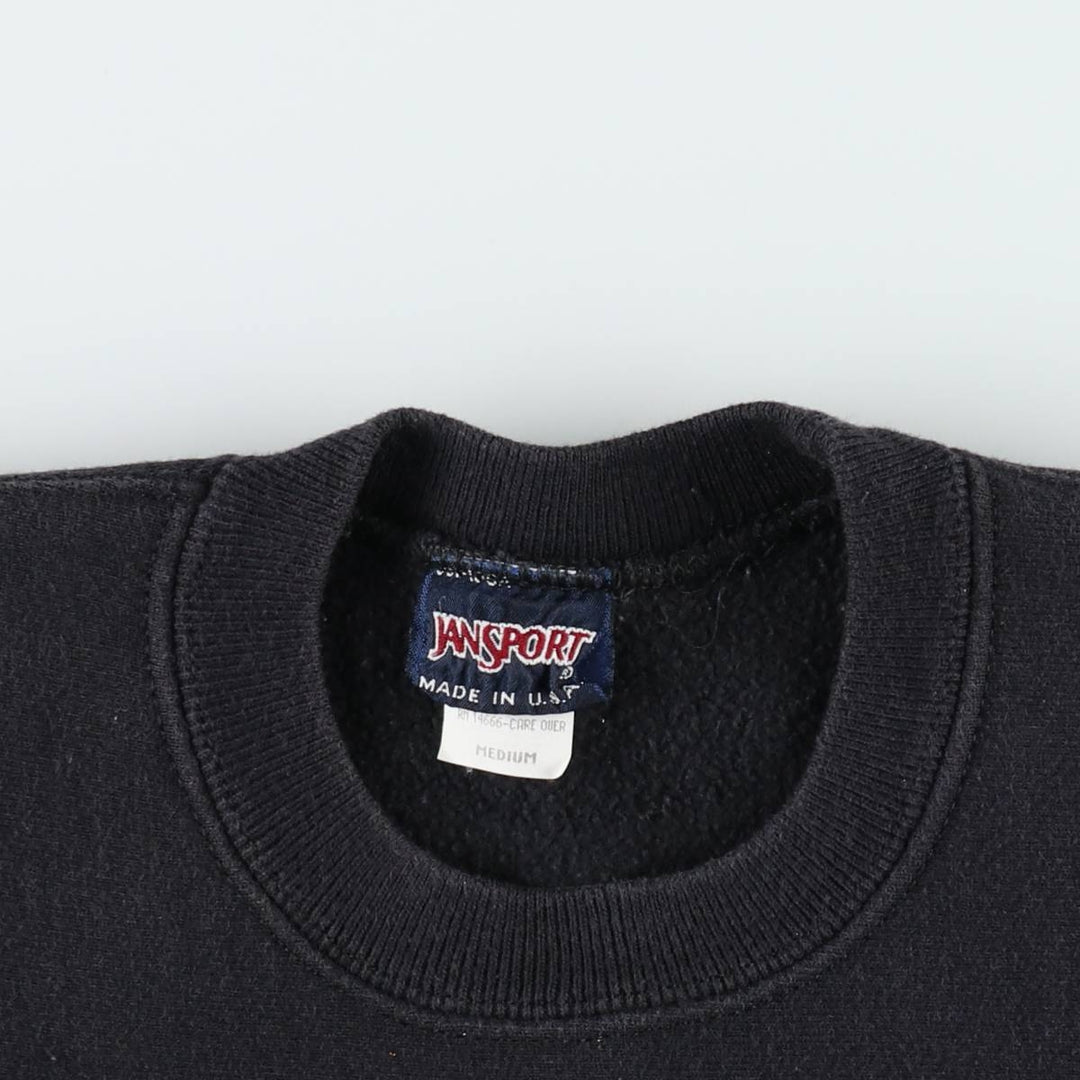 Vintage 90'S Jansport triple print college sweatshirt, made in the USA, size M. cotton black type Vintage Second Hand