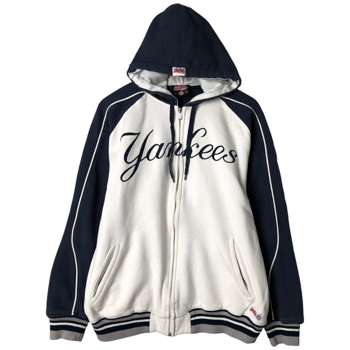 stitches athleticgear MLB NEW YORK YANKEES New York Yankees Full-Zip Sweatshirt Hoodie, Men's XL (approx.) cotton navy blue type Vintage Second Hand