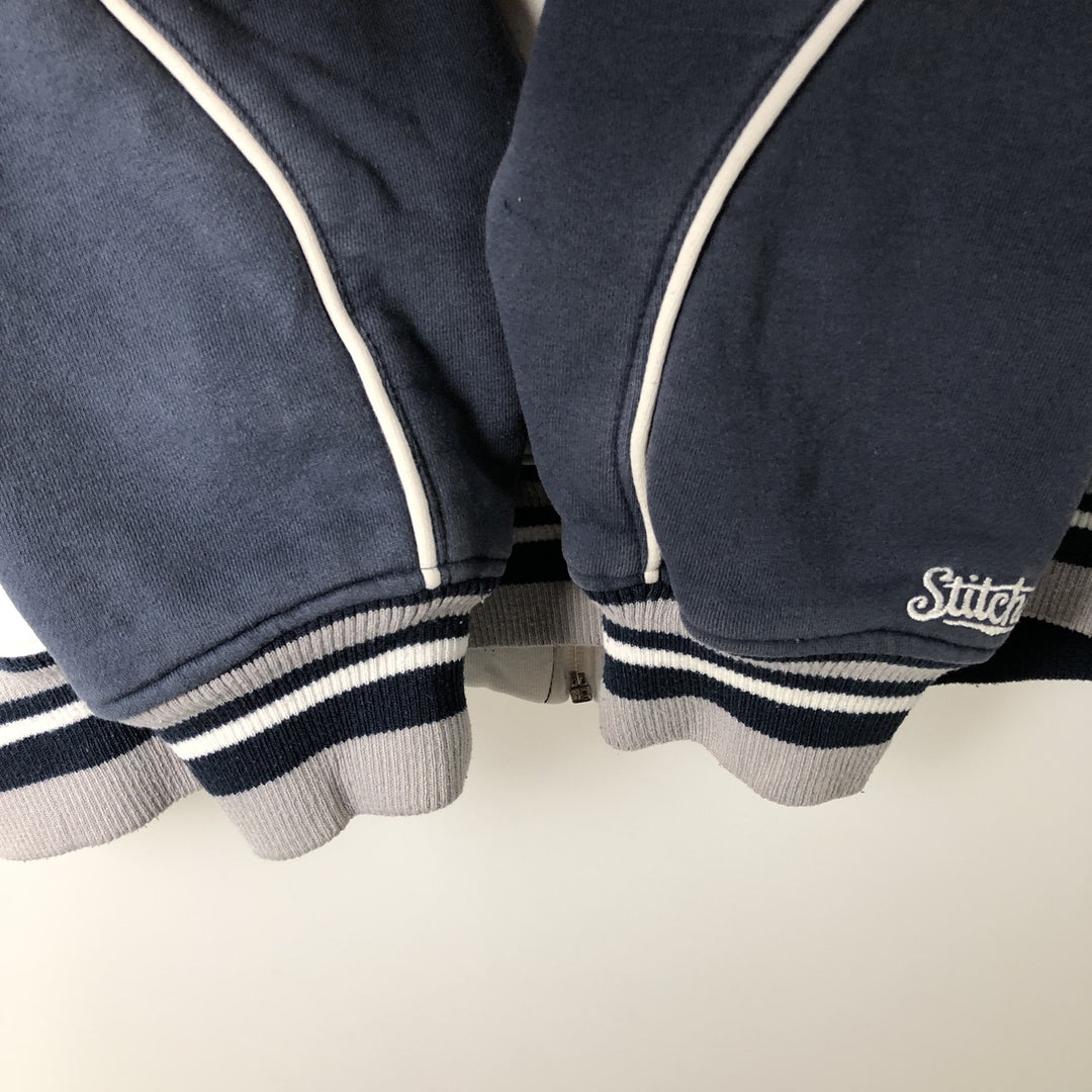 stitches athleticgear MLB NEW YORK YANKEES New York Yankees Full-Zip Sweatshirt Hoodie, Men's XL (approx.) cotton navy blue type Vintage Second Hand