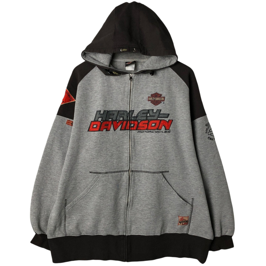 Harley-Davidson Two-Tone Full-Zip Hoodie, Men's XL unclear gray type Vintage Second Hand