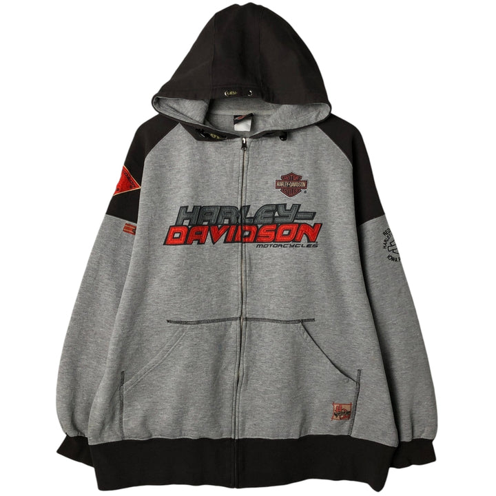 Harley-Davidson Two-Tone Full-Zip Hoodie, Men's XL unclear gray type Vintage Second Hand