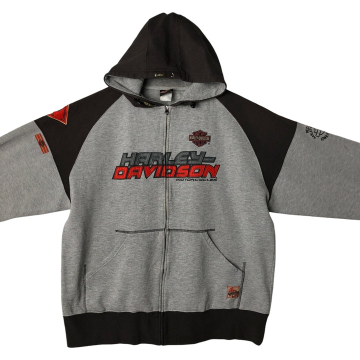 Harley-Davidson Two-Tone Full-Zip Hoodie, Men's XL unclear gray type Vintage Second Hand