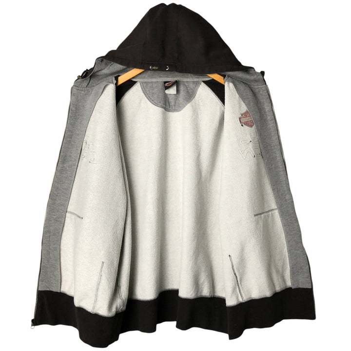Harley-Davidson Two-Tone Full-Zip Hoodie, Men's XL unclear gray type Vintage Second Hand