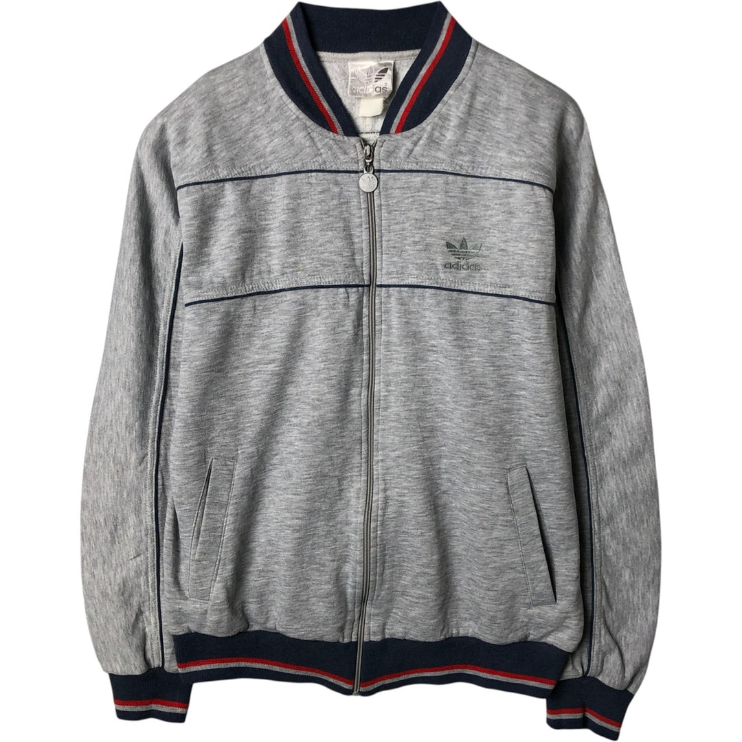 80'S Adidas Trefoil Logo Full-Zip Sweatshirt, Men's Size L (approx.), Vintage unclear gray type Vintage Second Hand