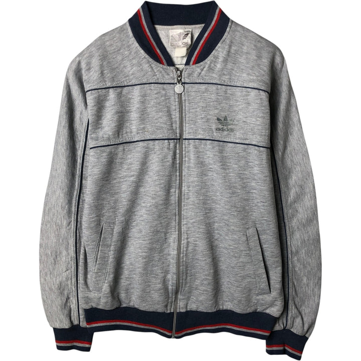 80'S Adidas Trefoil Logo Full-Zip Sweatshirt, Men's Size L (approx.), Vintage unclear gray type Vintage Second Hand