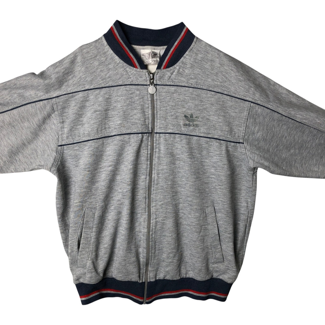 80'S Adidas Trefoil Logo Full-Zip Sweatshirt, Men's Size L (approx.), Vintage unclear gray type Vintage Second Hand