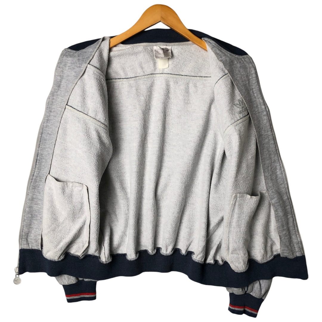 80'S Adidas Trefoil Logo Full-Zip Sweatshirt, Men's Size L (approx.), Vintage unclear gray type Vintage Second Hand
