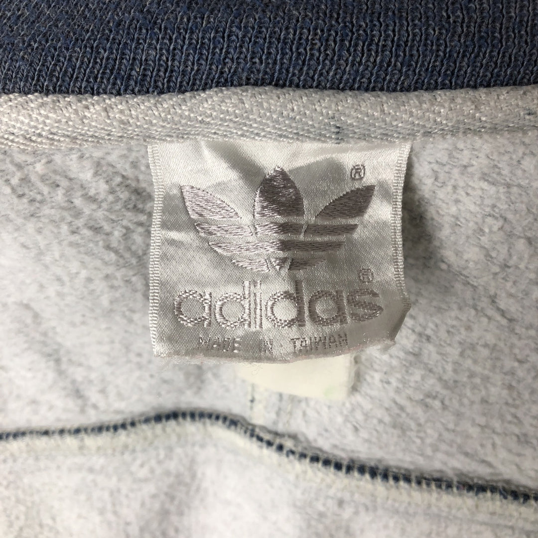 80'S Adidas Trefoil Logo Full-Zip Sweatshirt, Men's Size L (approx.), Vintage unclear gray type Vintage Second Hand