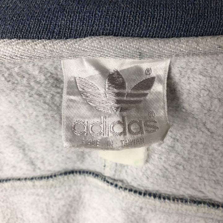 80'S Adidas Trefoil Logo Full-Zip Sweatshirt, Men's Size L (approx.), Vintage unclear gray type Vintage Second Hand