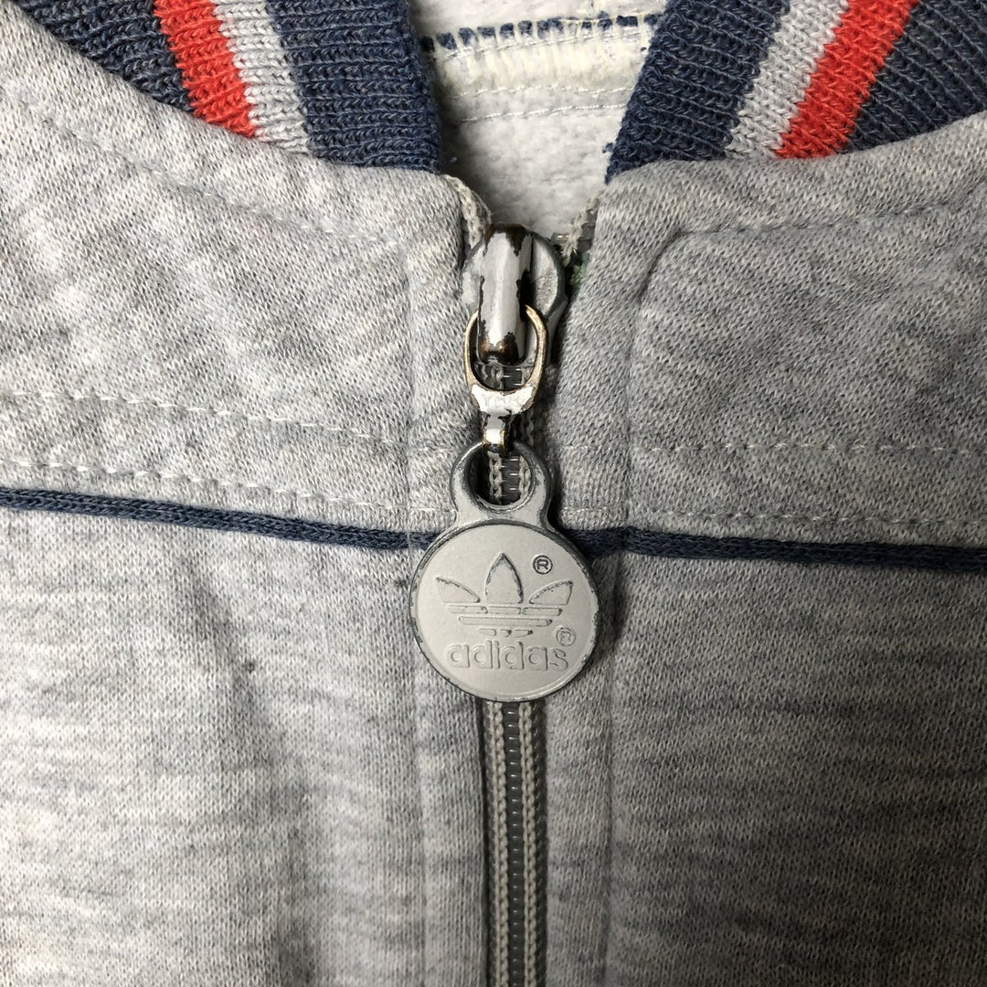 80'S Adidas Trefoil Logo Full-Zip Sweatshirt, Men's Size L (approx.), Vintage unclear gray type Vintage Second Hand