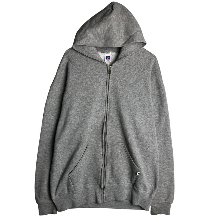 Vintage 90'S Russell Athletic full-zip sweatshirt, size XL, men's polyester gray type Vintage Second Hand