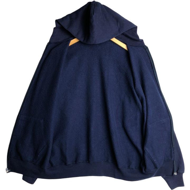 90s-00'S Russell ATHLETIC full-zip sweatshirt hoodie, made in the USA, men's size L, vintage cotton navy blue type Vintage Second Hand