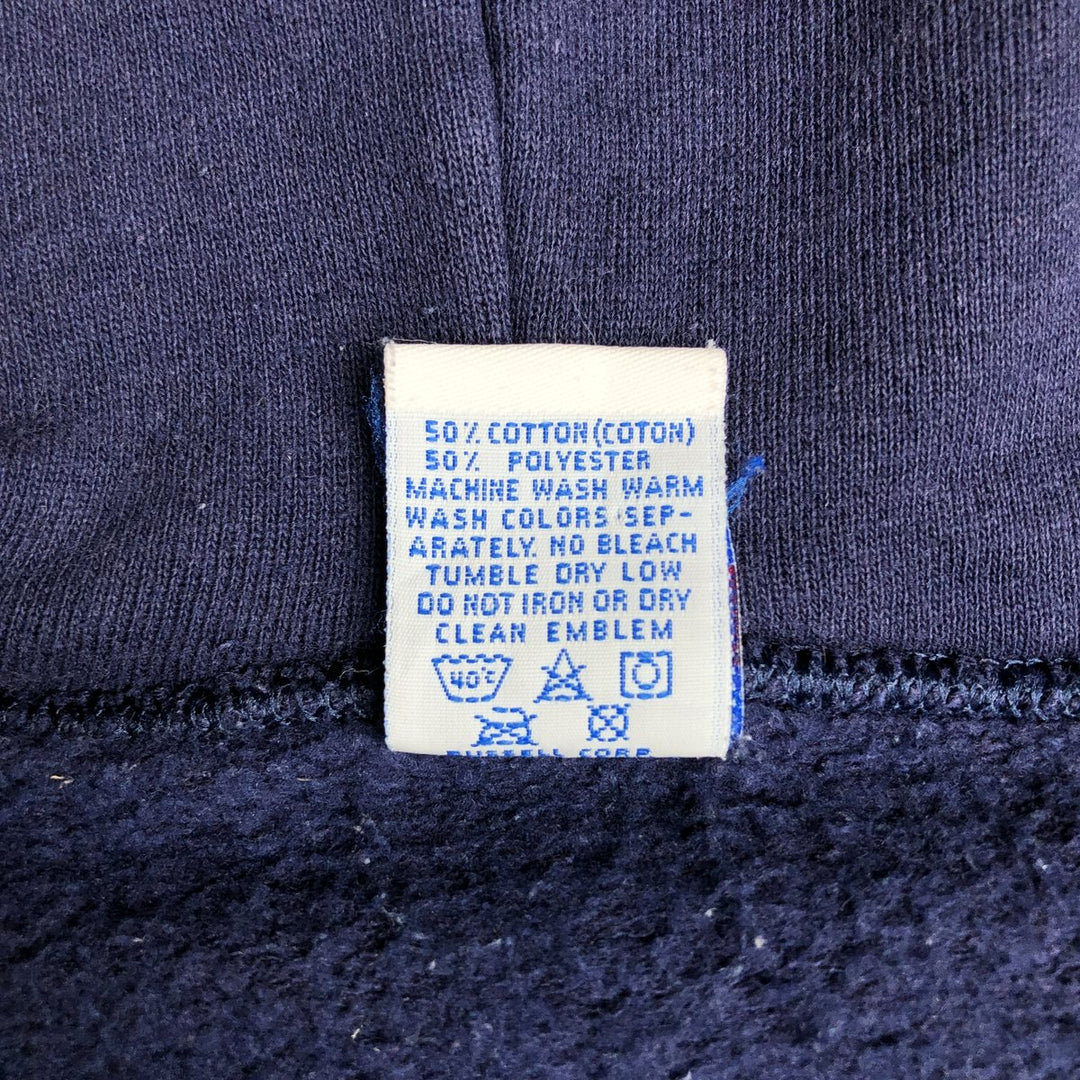 90s-00'S Russell ATHLETIC full-zip sweatshirt hoodie, made in the USA, men's size L, vintage cotton navy blue type Vintage Second Hand