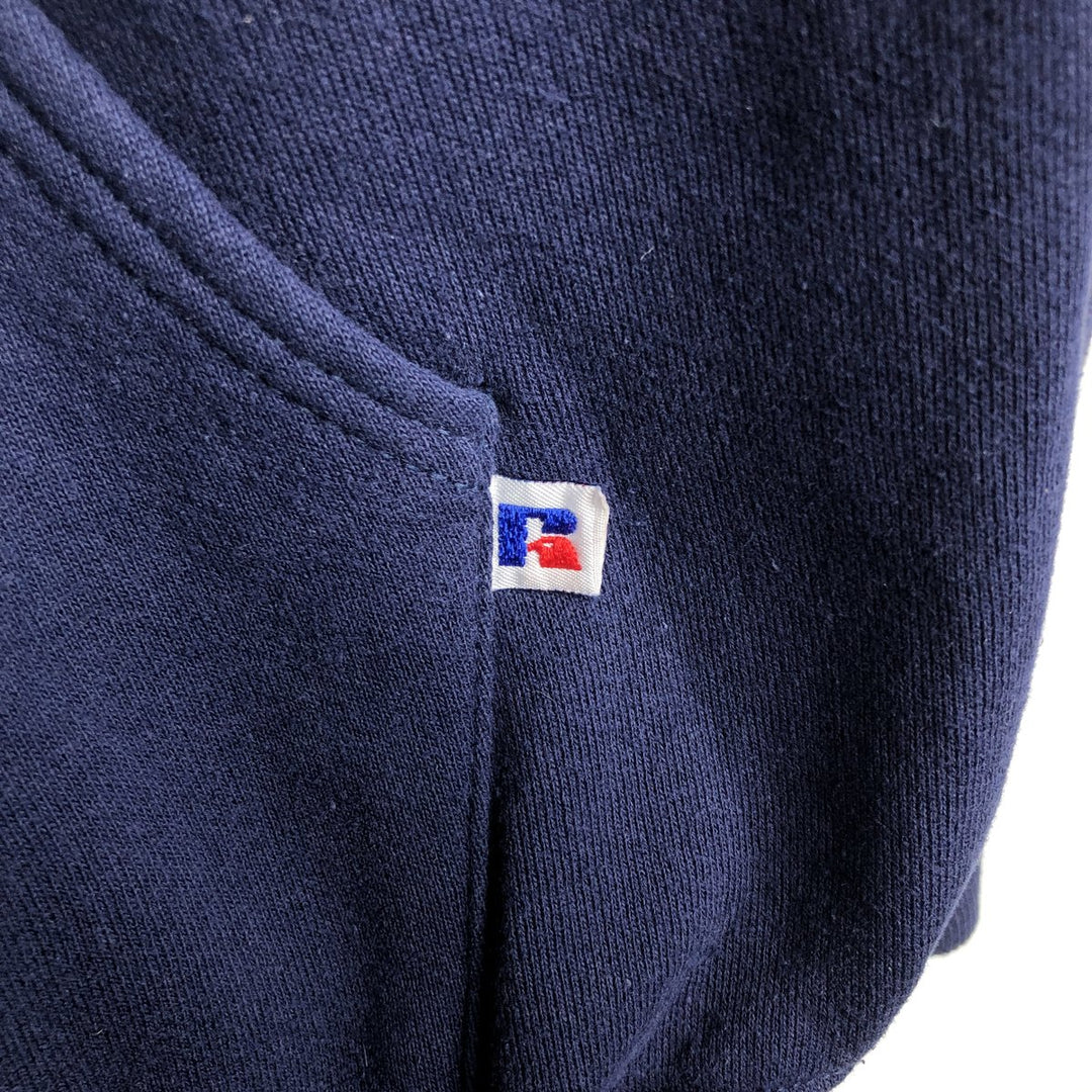 90s-00'S Russell ATHLETIC full-zip sweatshirt hoodie, made in the USA, men's size L, vintage cotton navy blue type Vintage Second Hand