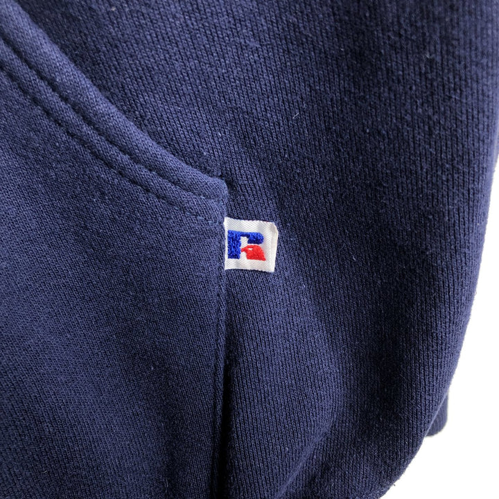 90s-00'S Russell ATHLETIC full-zip sweatshirt hoodie, made in the USA, men's size L, vintage cotton navy blue type Vintage Second Hand