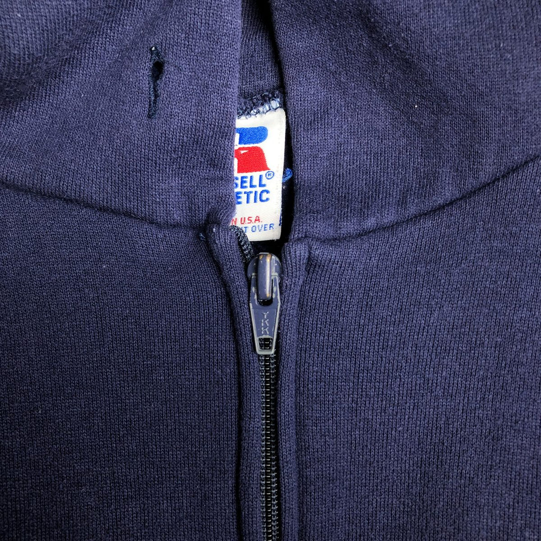 90s-00'S Russell ATHLETIC full-zip sweatshirt hoodie, made in the USA, men's size L, vintage cotton navy blue type Vintage Second Hand