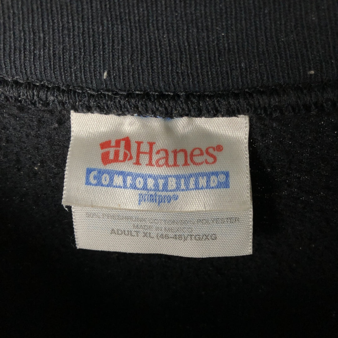 Hanes Printed Sweatshirt, Men's Size XL cotton black type Vintage Second Hand