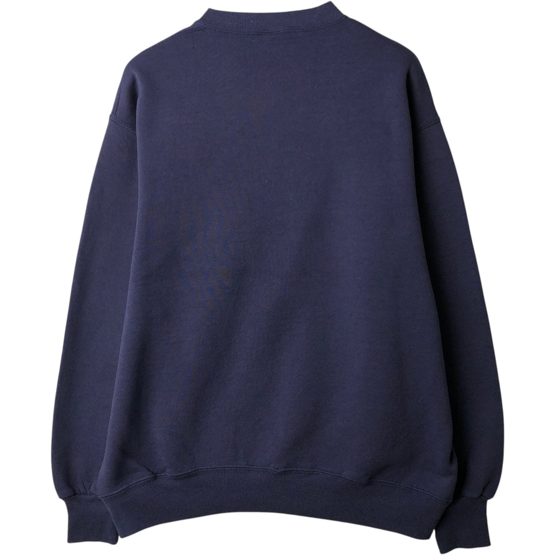 90'S Jerzees SUPER SWEATS Printed Sweatshirt, Made in USA, Men's Size L (approx.), Vintage cotton navy blue type Vintage Second Hand