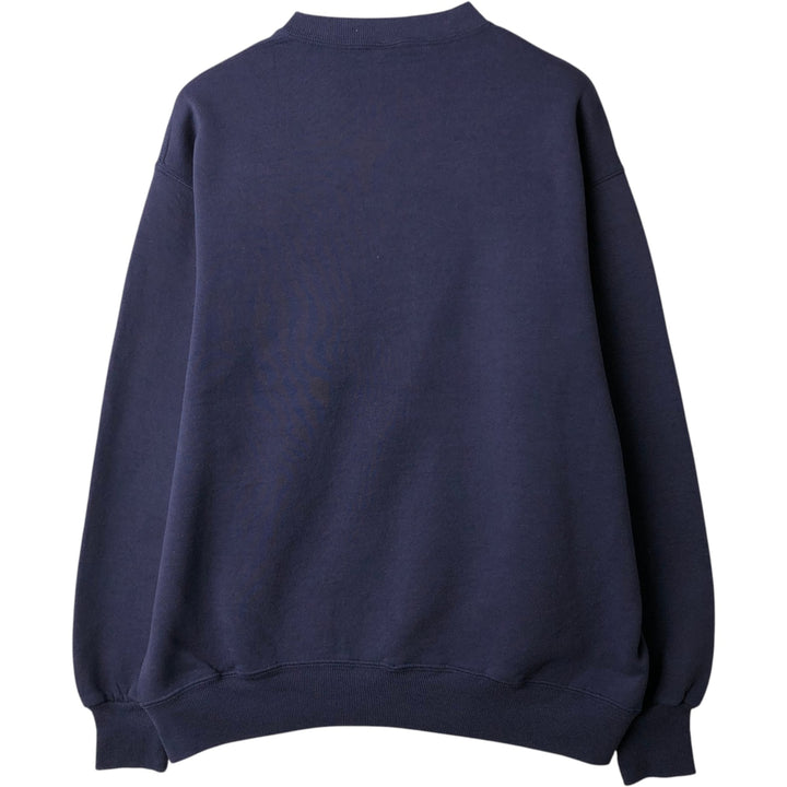 90'S Jerzees SUPER SWEATS Printed Sweatshirt, Made in USA, Men's Size L (approx.), Vintage cotton navy blue type Vintage Second Hand
