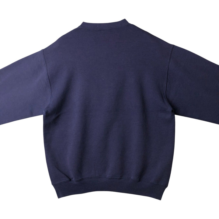 90'S Jerzees SUPER SWEATS Printed Sweatshirt, Made in USA, Men's Size L (approx.), Vintage cotton navy blue type Vintage Second Hand