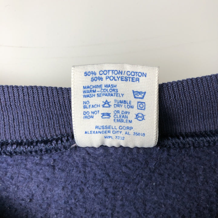 90'S Jerzees SUPER SWEATS Printed Sweatshirt, Made in USA, Men's Size L (approx.), Vintage cotton navy blue type Vintage Second Hand