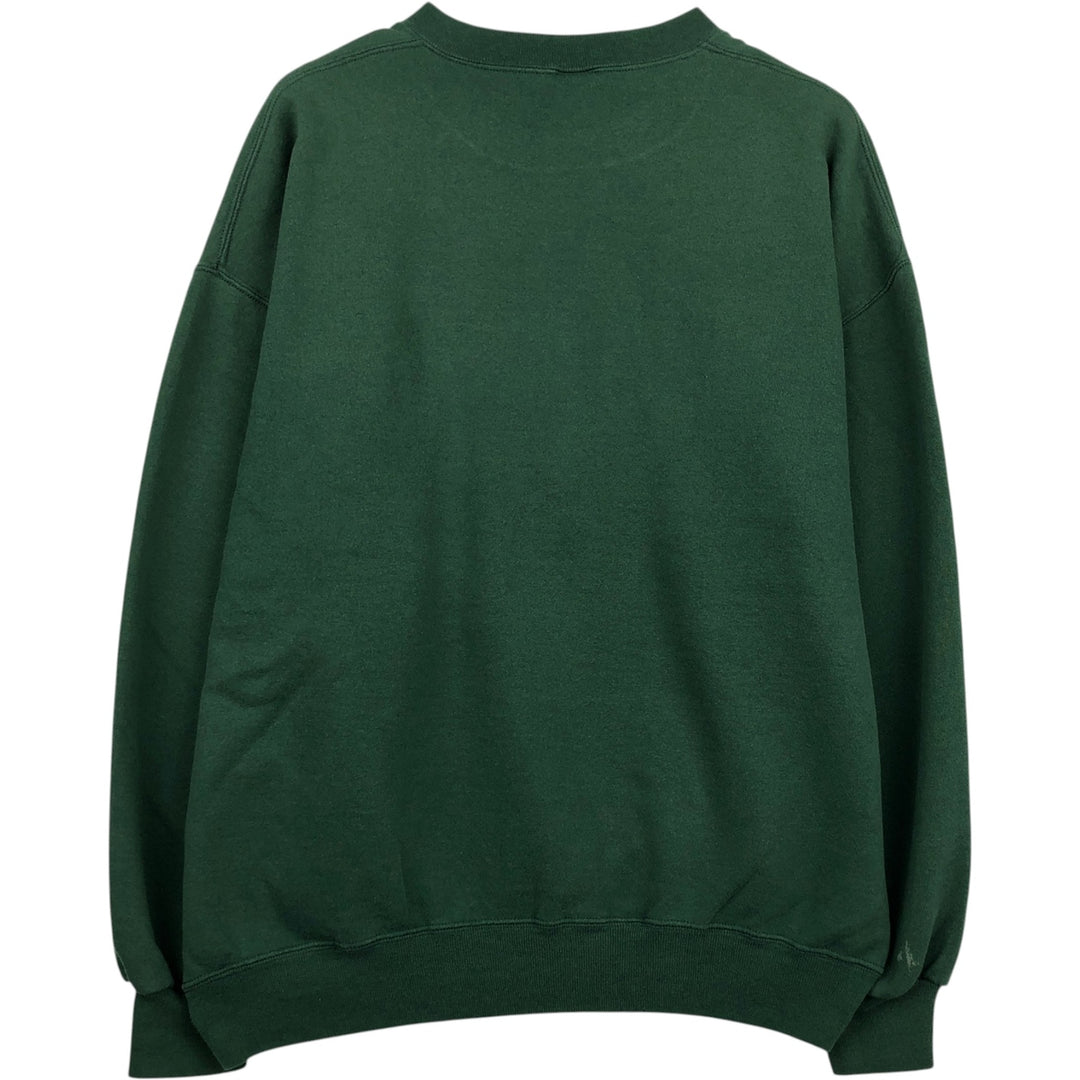 90'S Russell Athletic Print Sweatshirt, Made in USA, Men's XXL equivalent, Vintage cotton green type Vintage Second Hand