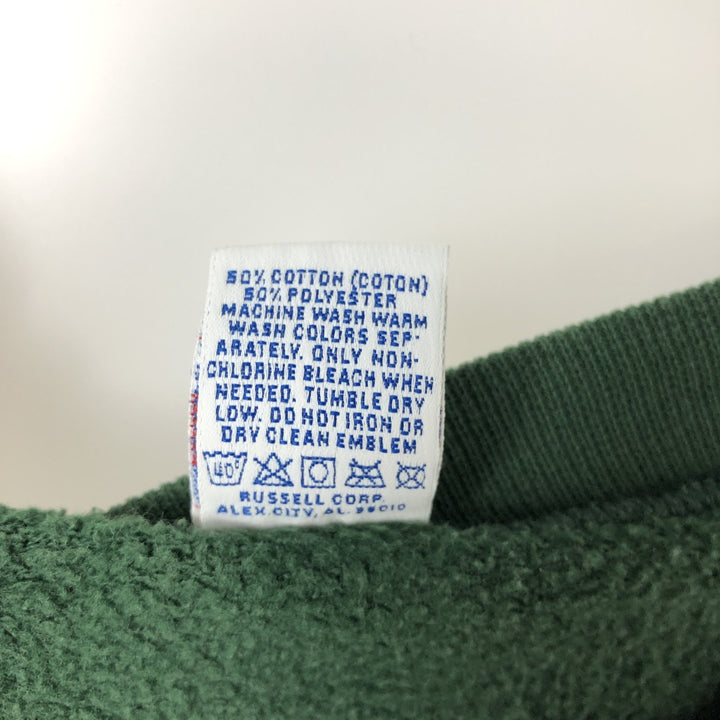 90'S Russell Athletic Print Sweatshirt, Made in USA, Men's XXL equivalent, Vintage cotton green type Vintage Second Hand
