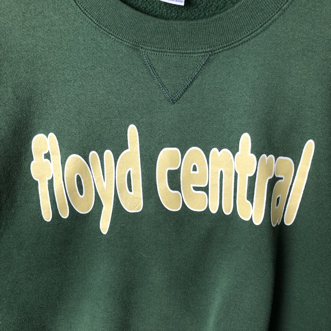90'S Russell Athletic Print Sweatshirt, Made in USA, Men's XXL equivalent, Vintage cotton green type Vintage Second Hand