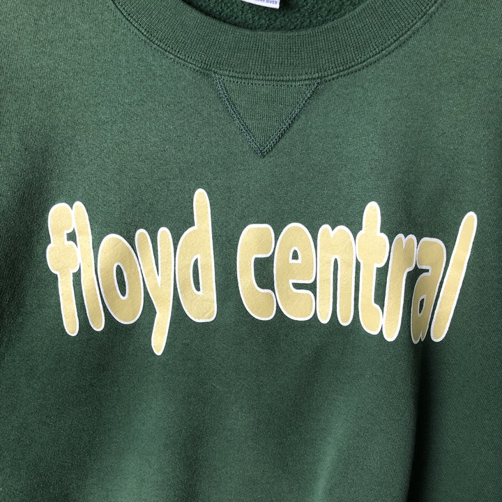 90'S Russell Athletic Print Sweatshirt, Made in USA, Men's XXL equivalent, Vintage cotton green type Vintage Second Hand