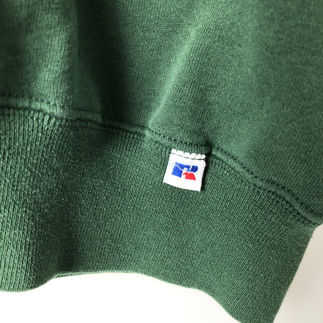 90'S Russell Athletic Print Sweatshirt, Made in USA, Men's XXL equivalent, Vintage cotton green type Vintage Second Hand