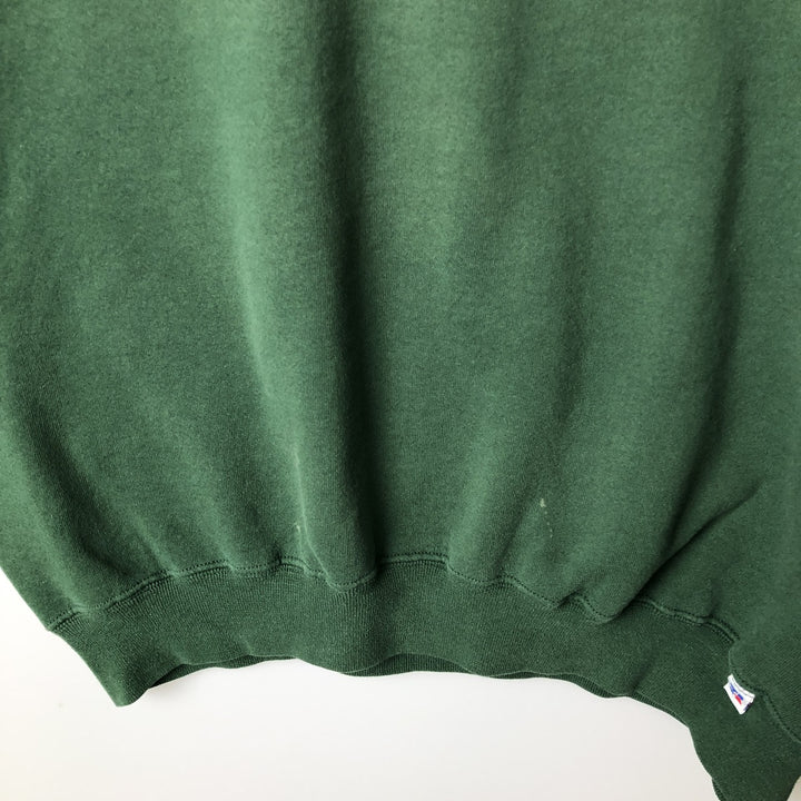 90'S Russell Athletic Print Sweatshirt, Made in USA, Men's XXL equivalent, Vintage cotton green type Vintage Second Hand