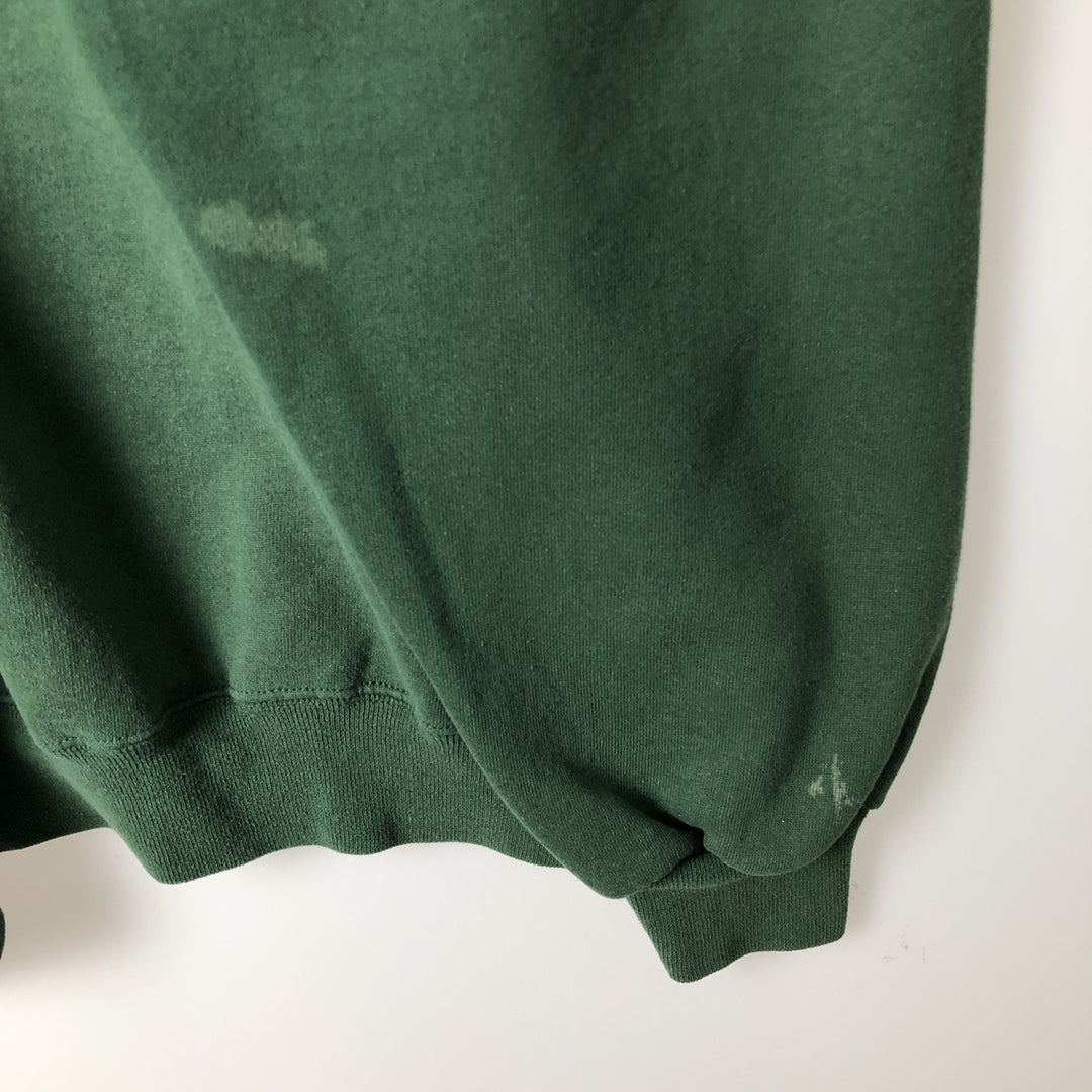 90'S Russell Athletic Print Sweatshirt, Made in USA, Men's XXL equivalent, Vintage cotton green type Vintage Second Hand