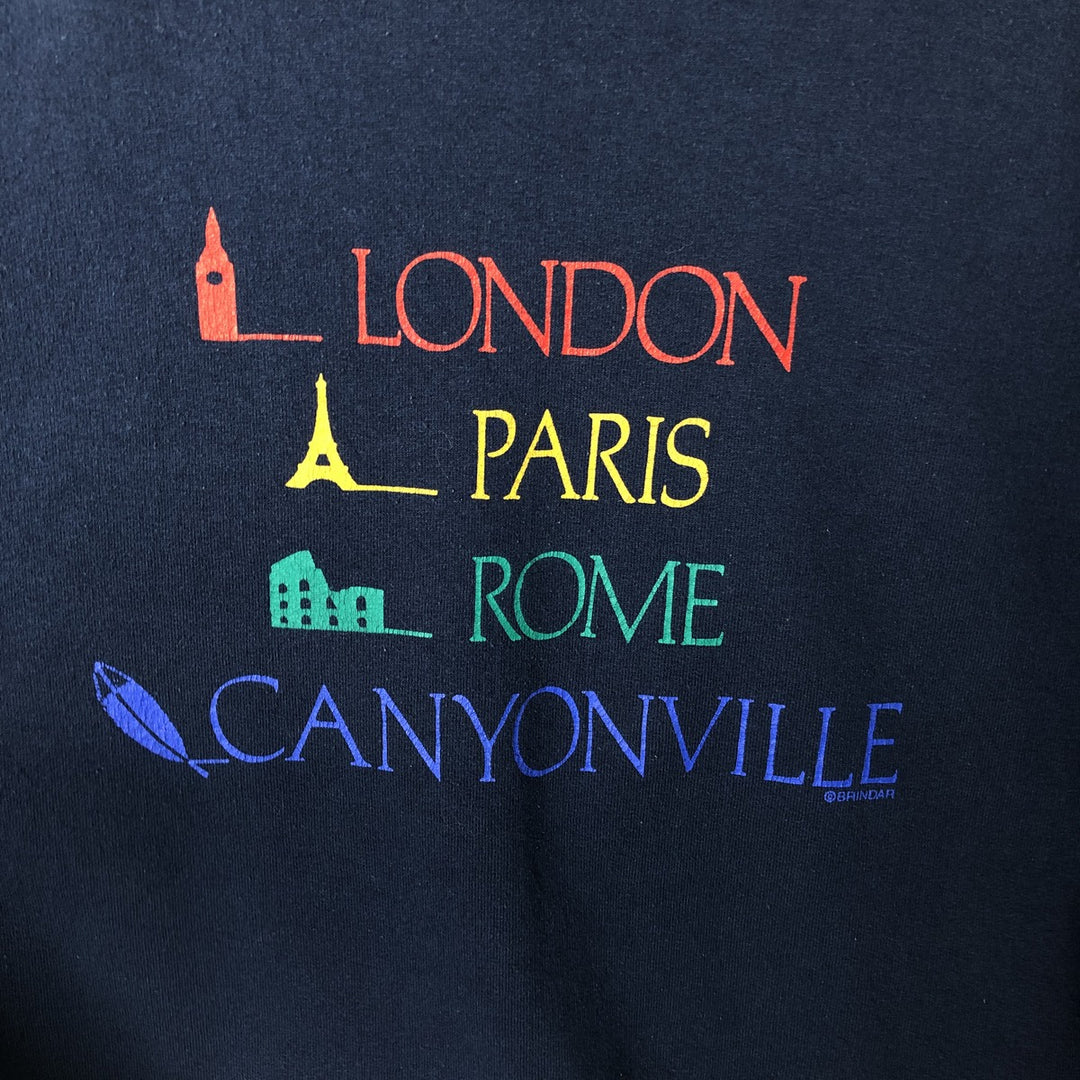 Hanes Printed Sweatshirt, Men's Size XL cotton navy blue type Vintage Second Hand