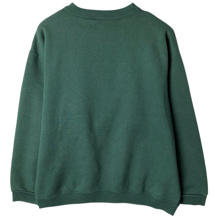 Two-tone printed sweatshirt, made in the USA, men's size M equivalent. polyester navy blue type Vintage Second Hand