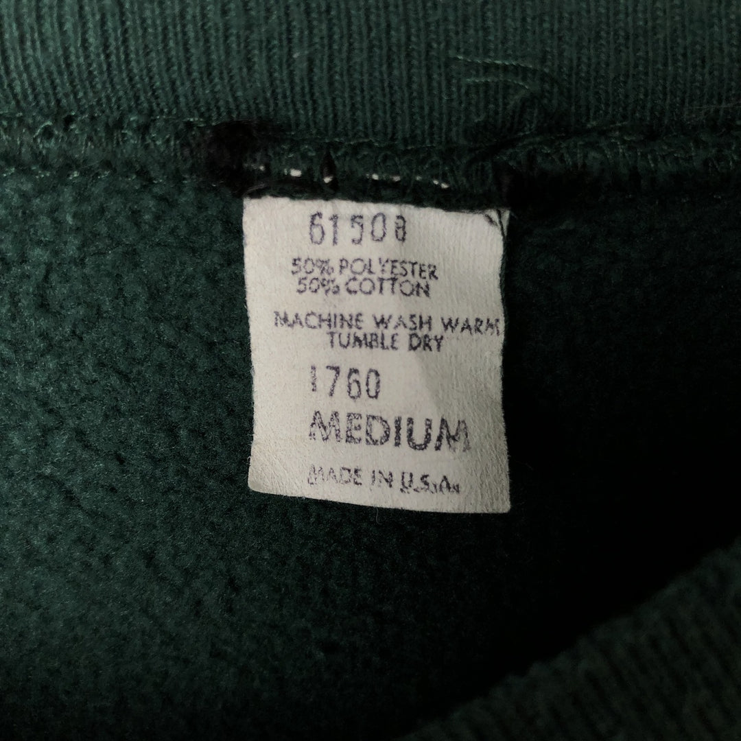 Two-tone printed sweatshirt, made in the USA, men's size M equivalent. polyester navy blue type Vintage Second Hand