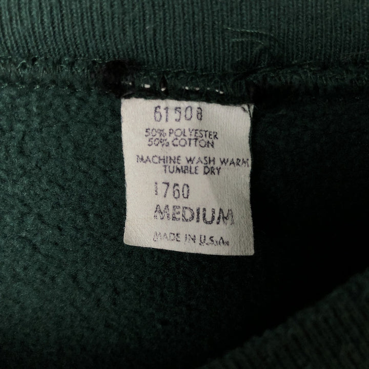 Two-tone printed sweatshirt, made in the USA, men's size M equivalent. polyester navy blue type Vintage Second Hand