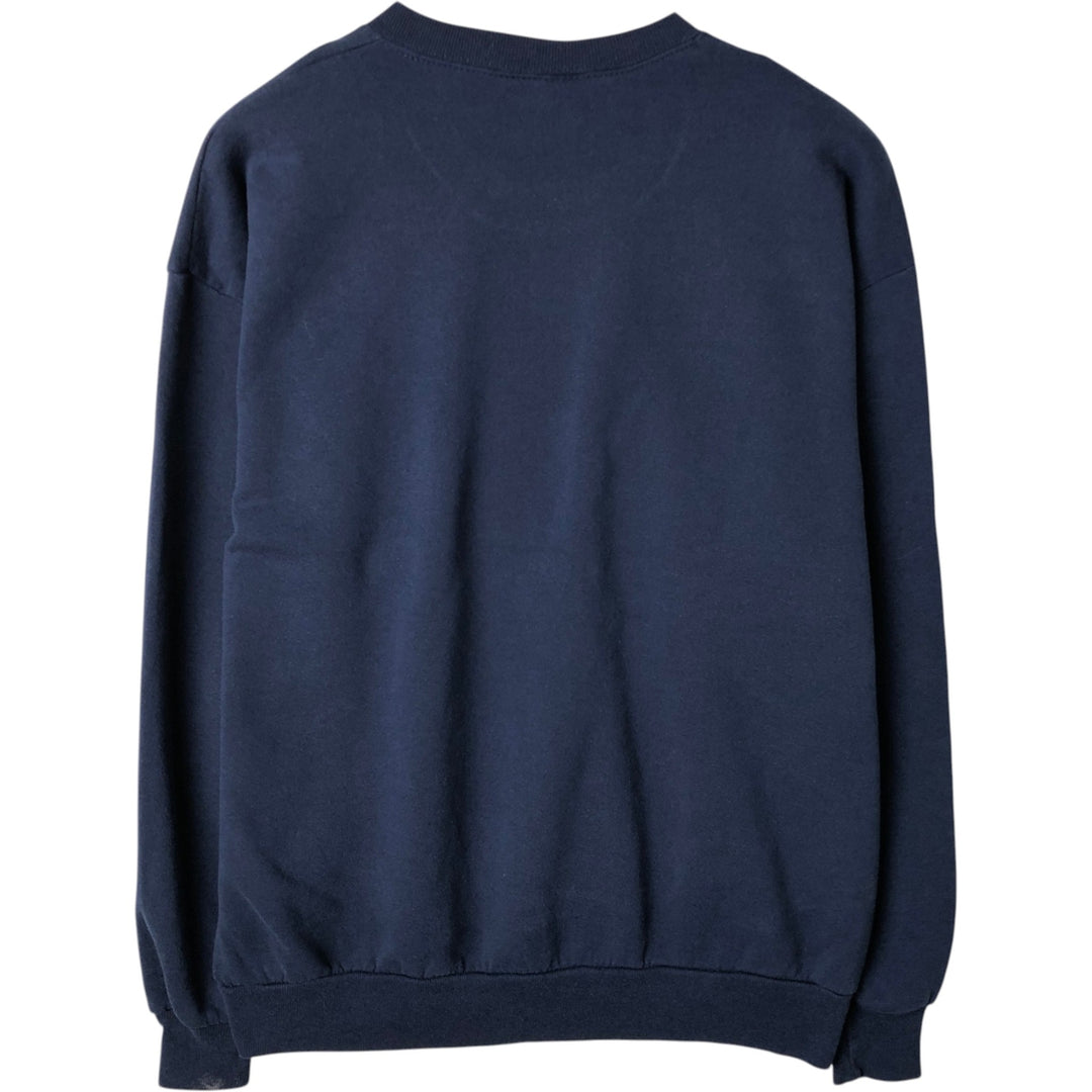 Vintage 80s-90'S Jerzees printed sweatshirt, sweatshirt, made in USA, men's XL size cotton navy blue type Vintage Second Hand