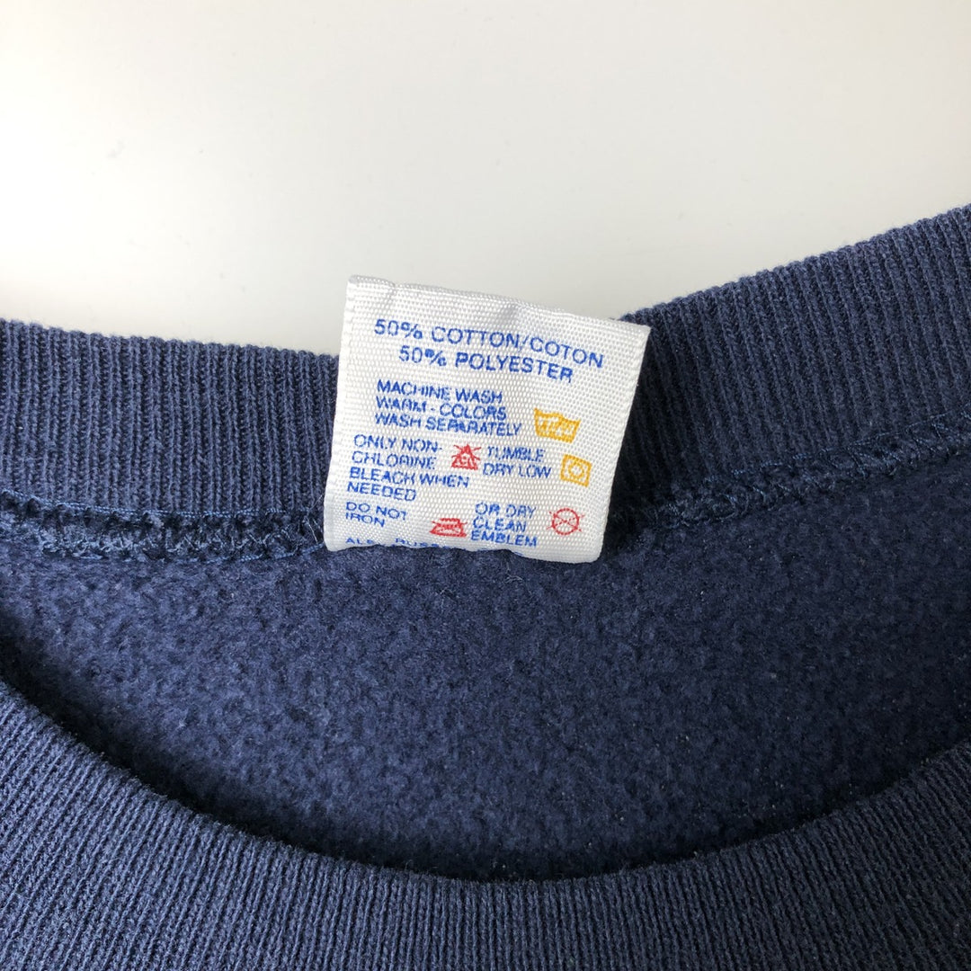 Vintage 80s-90'S Jerzees printed sweatshirt, sweatshirt, made in USA, men's XL size cotton navy blue type Vintage Second Hand