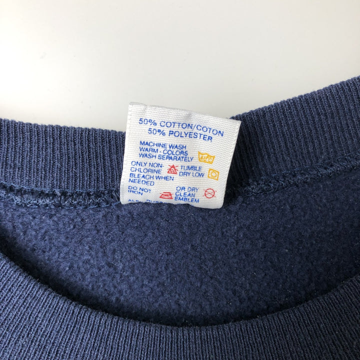 Vintage 80s-90'S Jerzees printed sweatshirt, sweatshirt, made in USA, men's XL size cotton navy blue type Vintage Second Hand