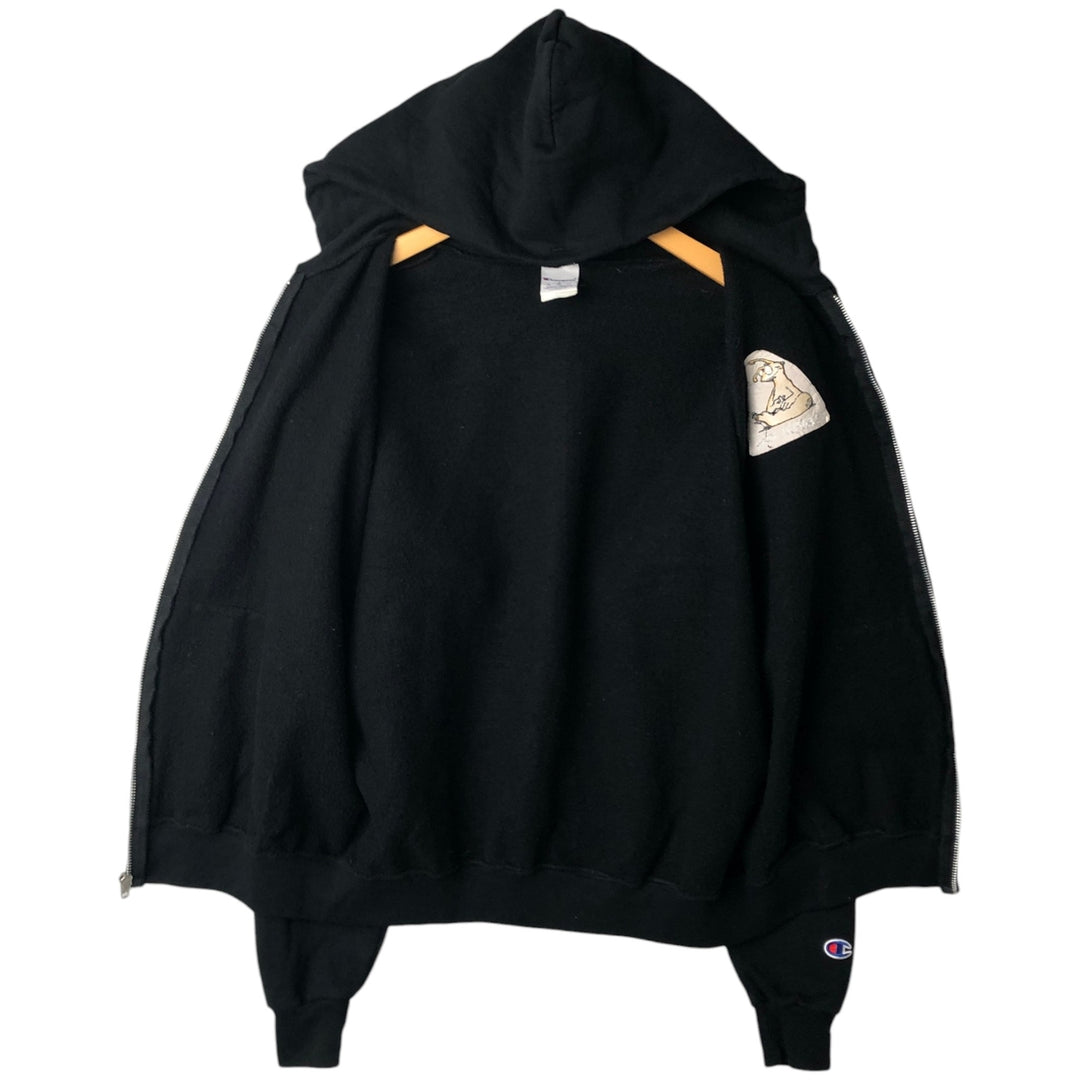 Champion UC SANTA CRUZ College Sweat Full-Zip Hoodie, Men's Size S (approx.) cotton black type Vintage Second Hand