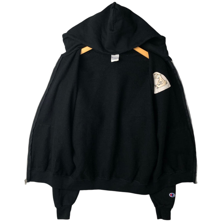 Champion UC SANTA CRUZ College Sweat Full-Zip Hoodie, Men's Size S (approx.) cotton black type Vintage Second Hand